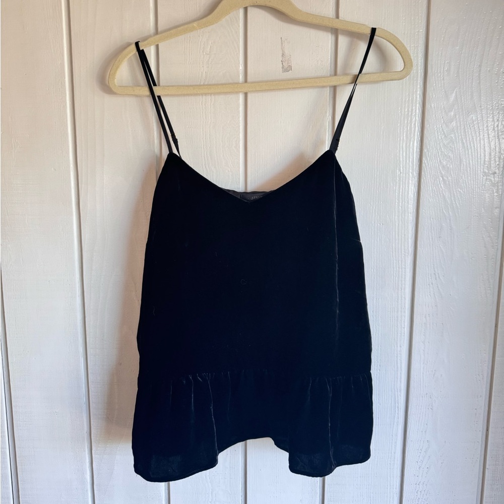 J. Crew Black Velvet Sleeveless Blouse